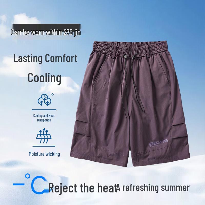 Men's Ice Silk Plus Size Quick-Dry Casual Shorts