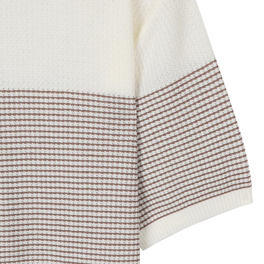 SIEG Color Block Waffle Round Half Pullover (Piucd8032)