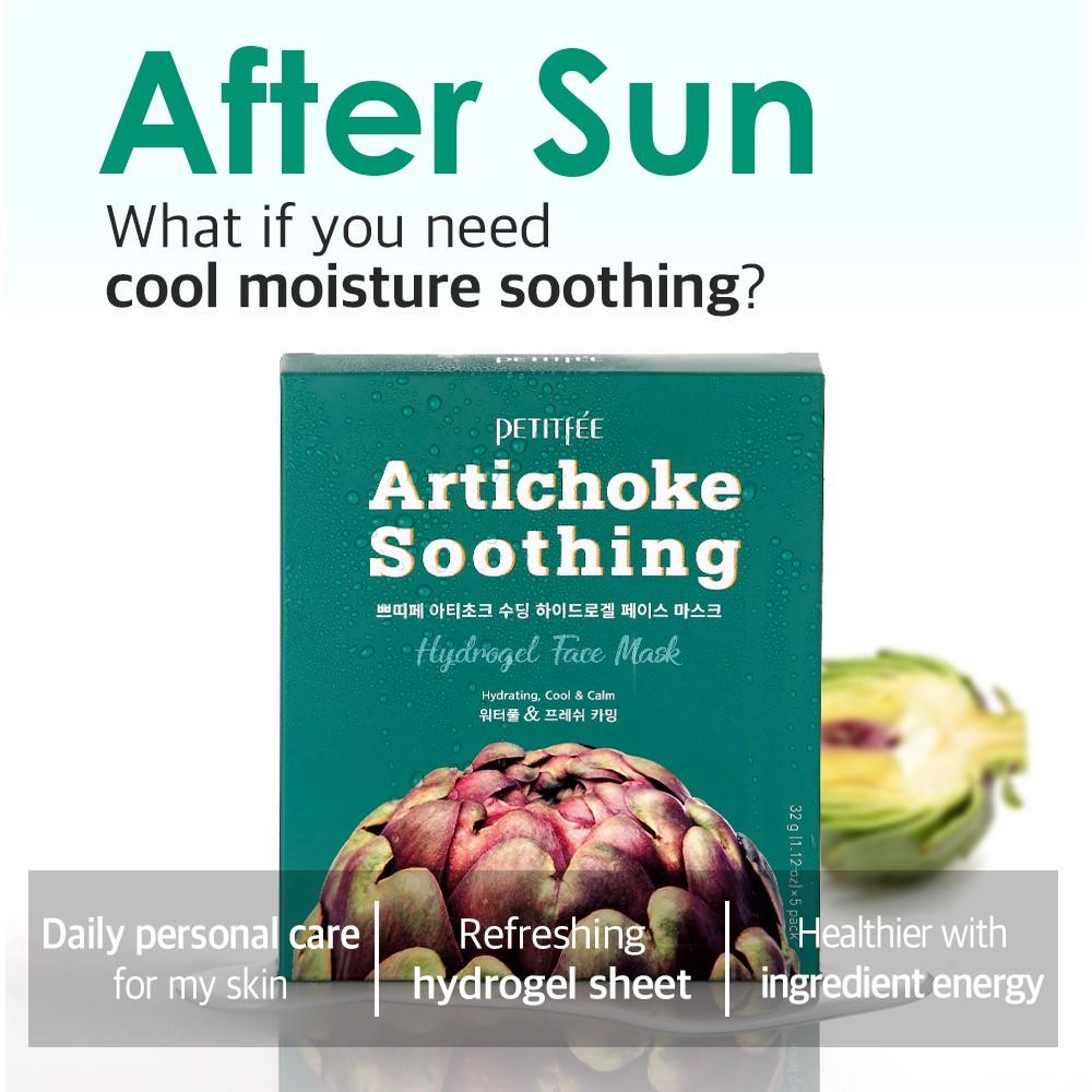 Petitfee Artichoke Zklidňující hydrogelová pleťová maska 5 ks AUTENTICKÝ OBCHOD