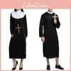 Costume Priest Godfather Women Men Halloween Fancy Dress Stage Robe Cosplay