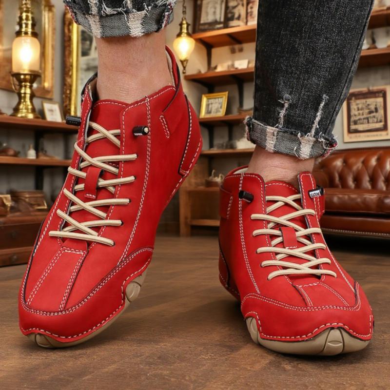 Modieuze Heren High Top Schoenen Suede Materiaal Creatief Vetersysteem Schoenen voor Casual Gelegenheden Gescheurde Jeans Val op in Stijl