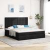 Ottoman Bed with Mattress Black 160x200 Cm Fabric