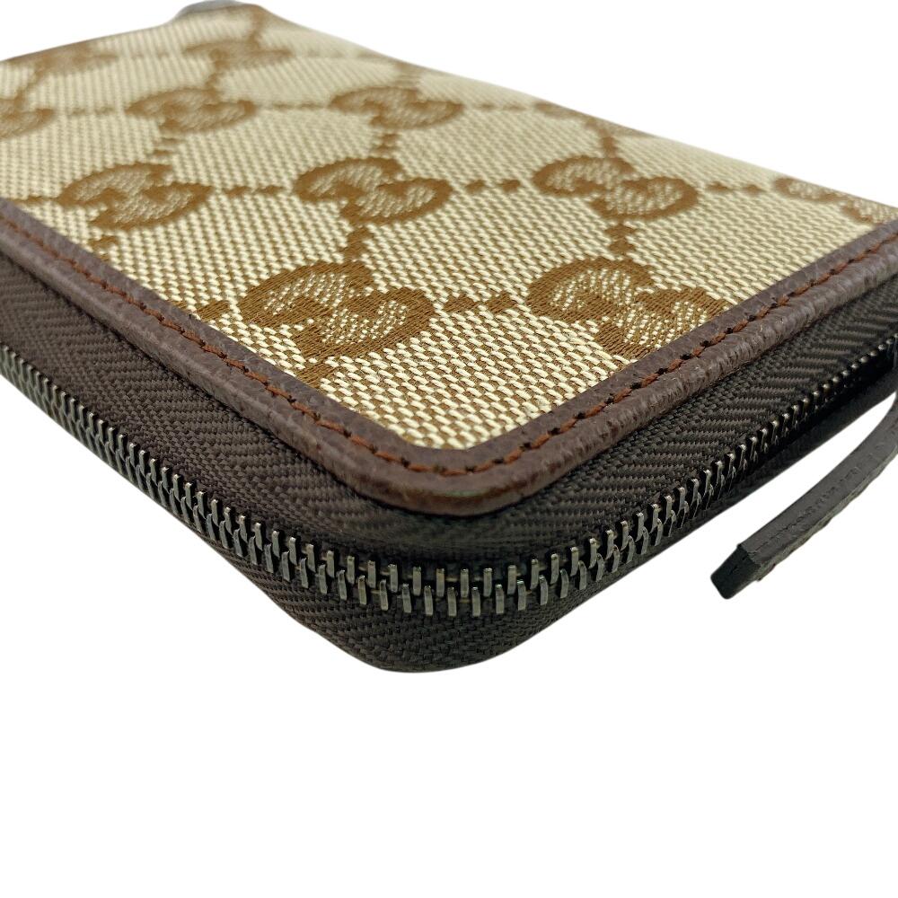 GUCCI 162848 Coin Pocket GG campus canvas Coin case Brown canvas Used