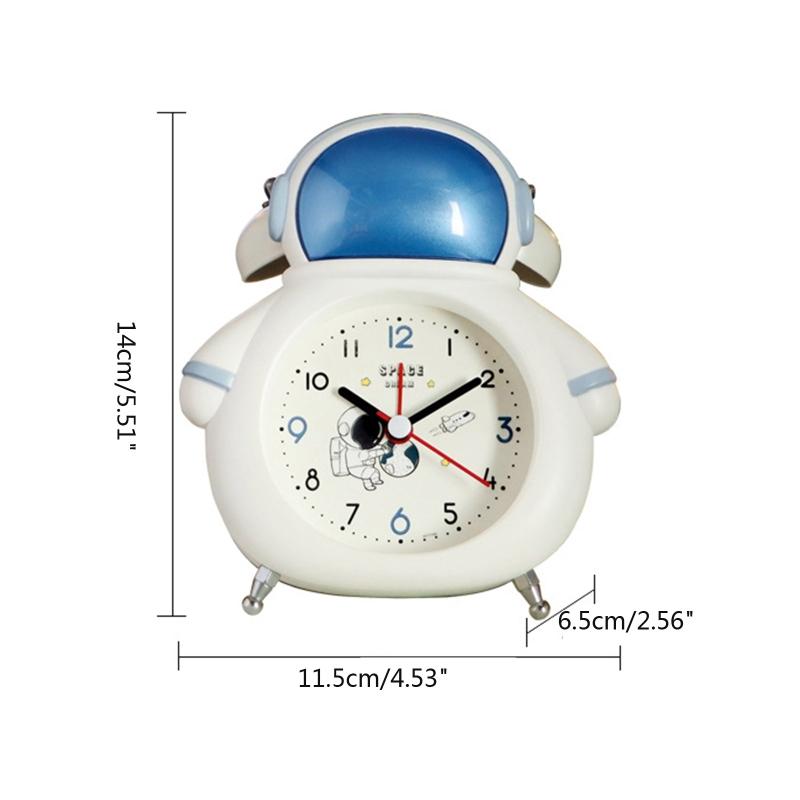 Creative Astronaut Alarm Clock Silent Non Ticking Bedside Clocks Battery Operated Bedroom Home Decorations Kids Boys Birthday G