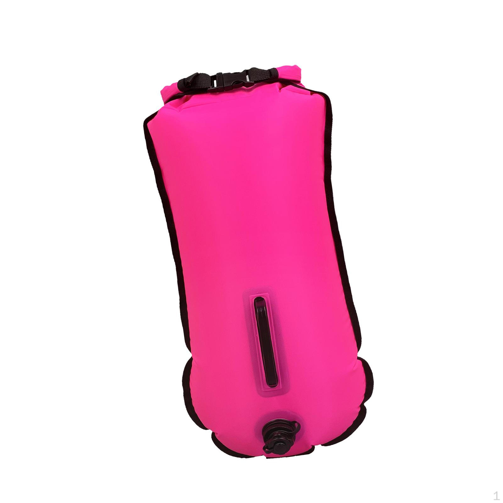 

Swim Buoy for Open Water Swimmers 28L Adjustable Rafting Training Kayaks рожевий червоний колір