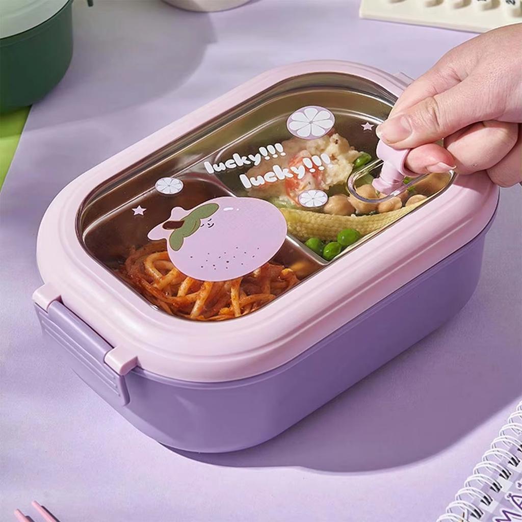 Stainless Steel Compartment Lunch Box, Portable Bento Box for Students & Workers