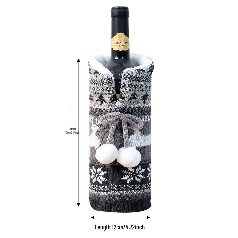 Cross-Border Christmas Wine Bottle Gown - Festive Red Wine Cover for Home Dining Table Decor.
