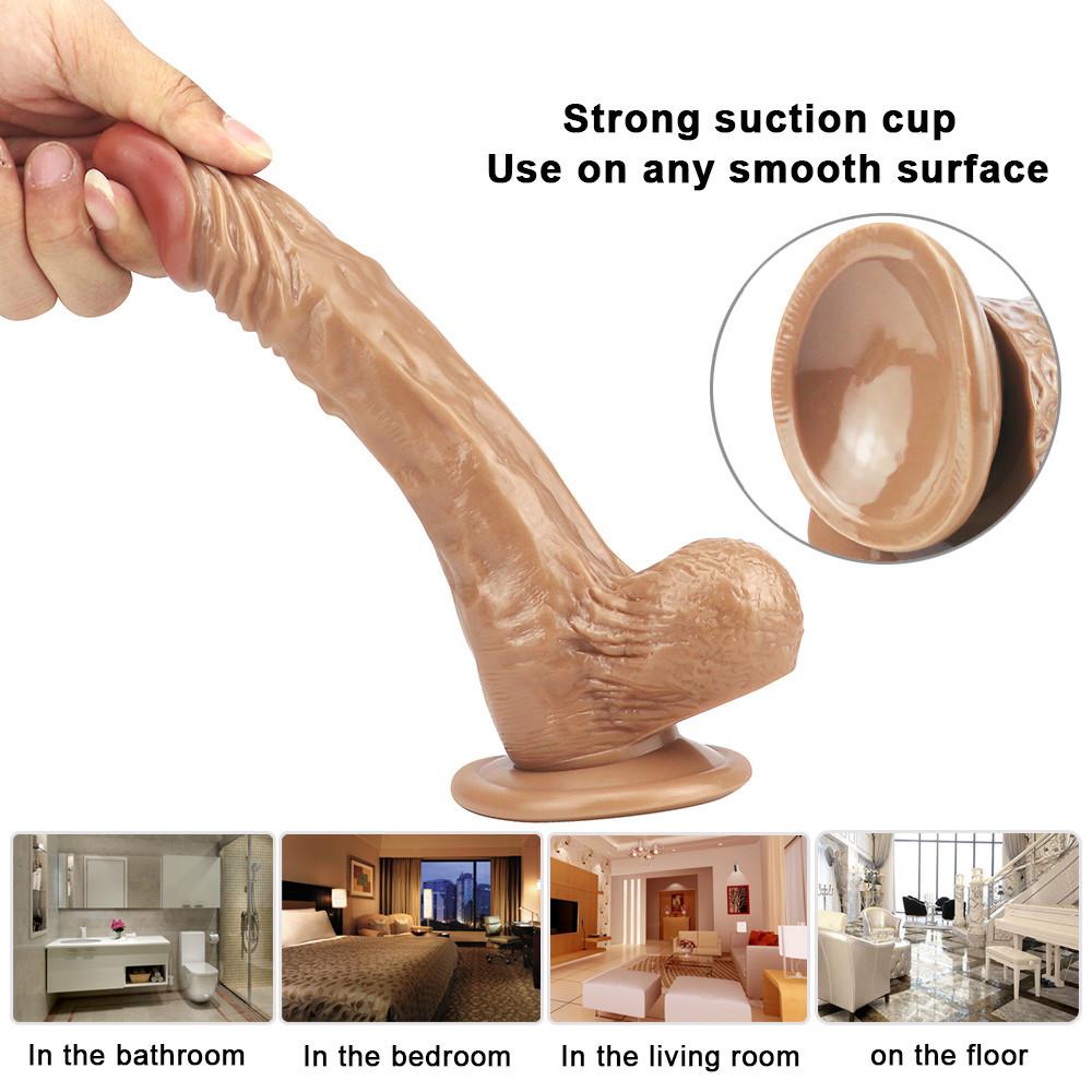 Brown Dildo Porn Oversized Sex Toy Artificial Female Dildo Masturbation G-spot Orgasm Simulated Sex Shop Adult Products