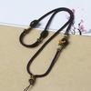 Kiyuan Handmade High-End Amber Buddha Head Pendant Necklace Cord
