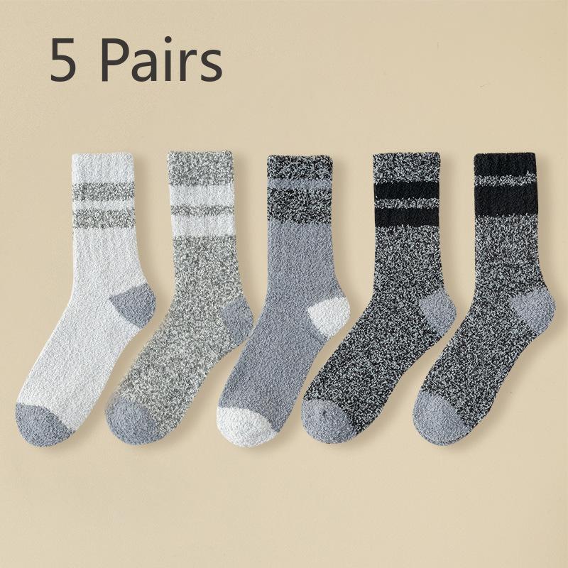 

5 пар мужских зимних бархатных и толстых носков для сна в холодную и теплую погоду 5 Pairs
