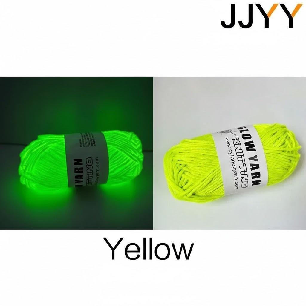 Polyester Glow in the Dark Knitting Yarn 50M 2mm Soft AntiFade DIY Crochet Scarves Hats Shawls Hand Knitting