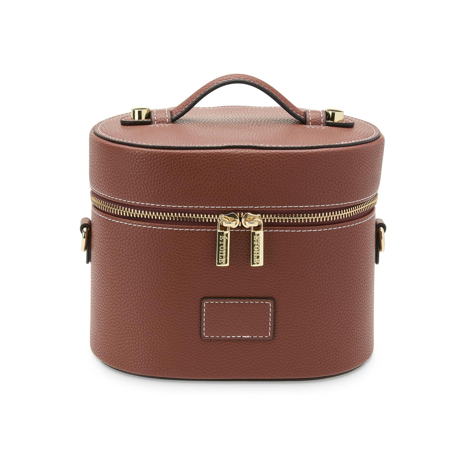 

Косметичка 2026 Проста Портативна Портативна Велика Місткість Шкіра ПУ Дорожня Розділювач Косметичка Height 19*length 20*14 width коричневий