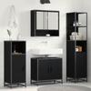 Bathroom Furniture Set 3 Pcs Black Oak Effect Wood Based Material