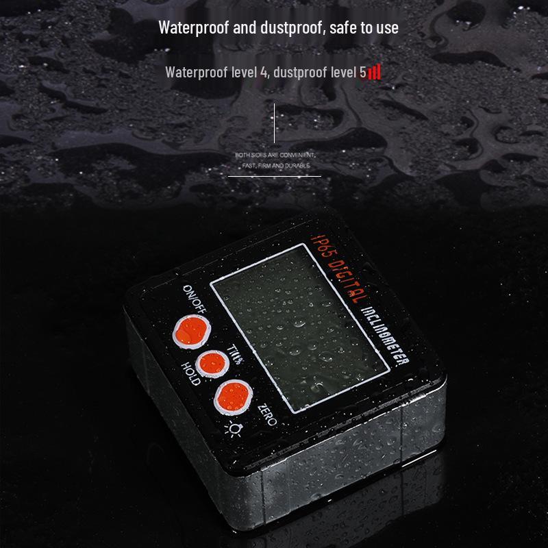 IP54 Digital Inclinometer: 4x90° Angle Finder with Backlight & Strong Magnetic Base
