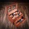 European-Style Wooden Watch Storage Box with Lock - Mechanical Watch, Bracelet & Jewelry Organizer Display