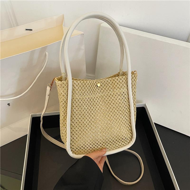 Handbag French Straw Woven Bag Spring New Trendy Literary Fresh Casual and Fashionable One Shoulder Crossbody Bag