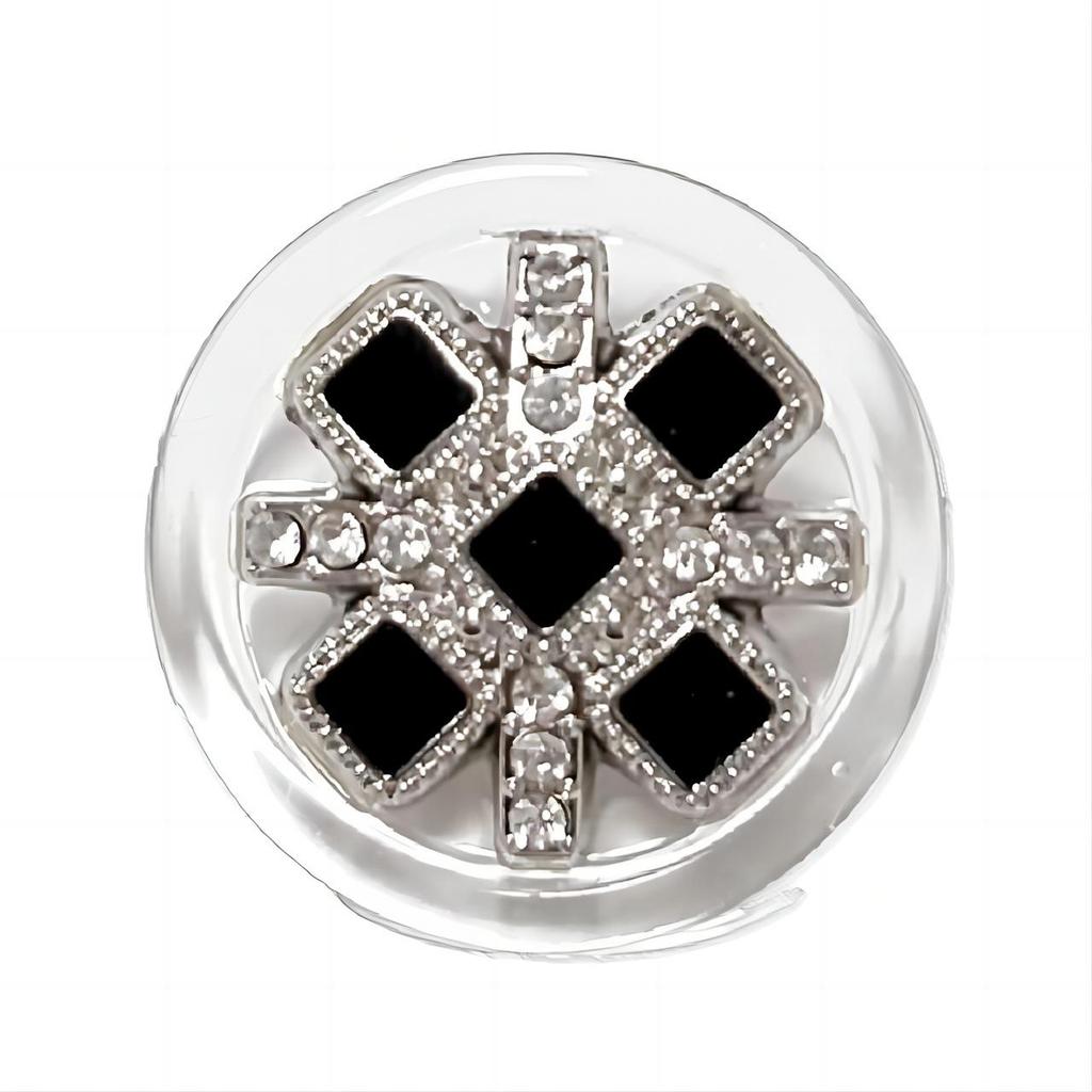 6Pcs Round Flower Shape Metal Luxury Brand Sewing Buttons Clothing Accessories Handmade Diy Material Decoration Gold Black  Blue