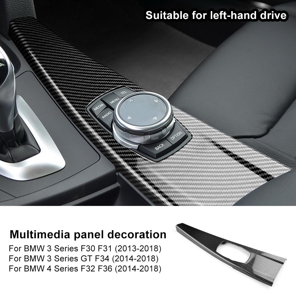 Carbon Fiber Style Gear Shift Collar for compatible vehicle interior multimedia panel