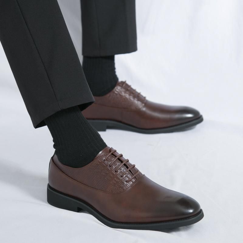 New Fashion Men's Spring and Autumn Dress High-end Oxford Shoes Classic Retro Business Leather Shoes Wedding Men's Shoes