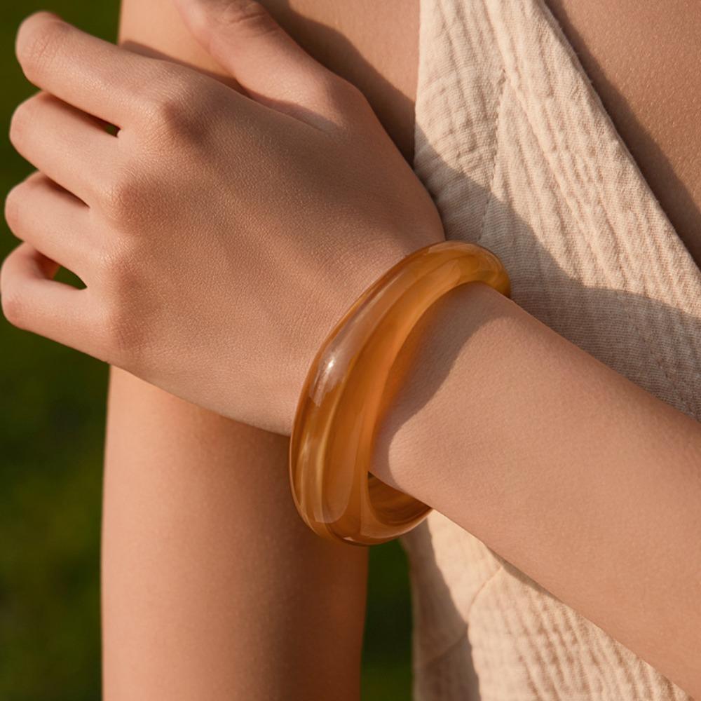 Offener Armreif Unregelmäßiger Armreif Acryl Retro Handring Übertriebenes Armband Modeschmuck