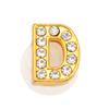 New Gold Letter Alphabet Shoes Charms Metal Button Rhinestone Crown Shoe Decorations Garden Shoes Accessories for Women Man 1PCS