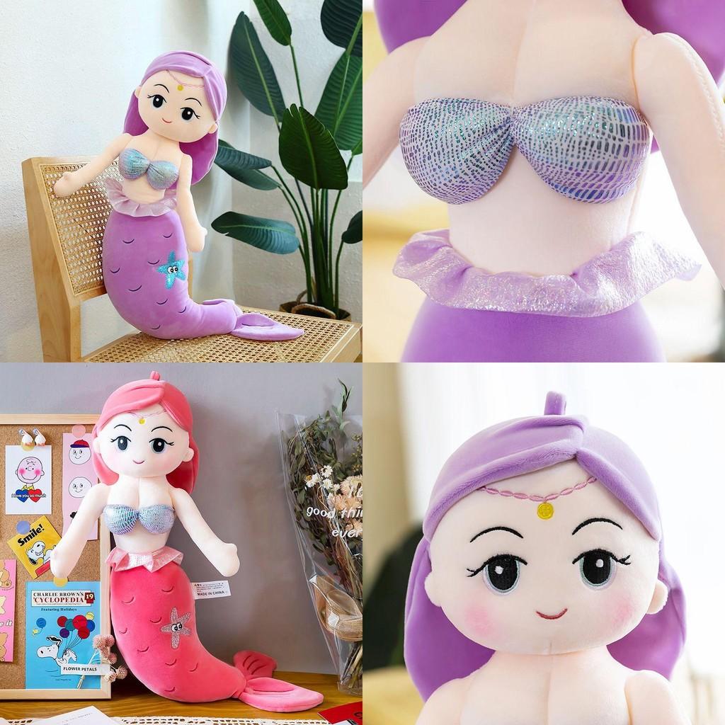 Cute Cartoon Mermaid Soft Plush Cushion Toy Ideal For Kids Birthday Celebrations