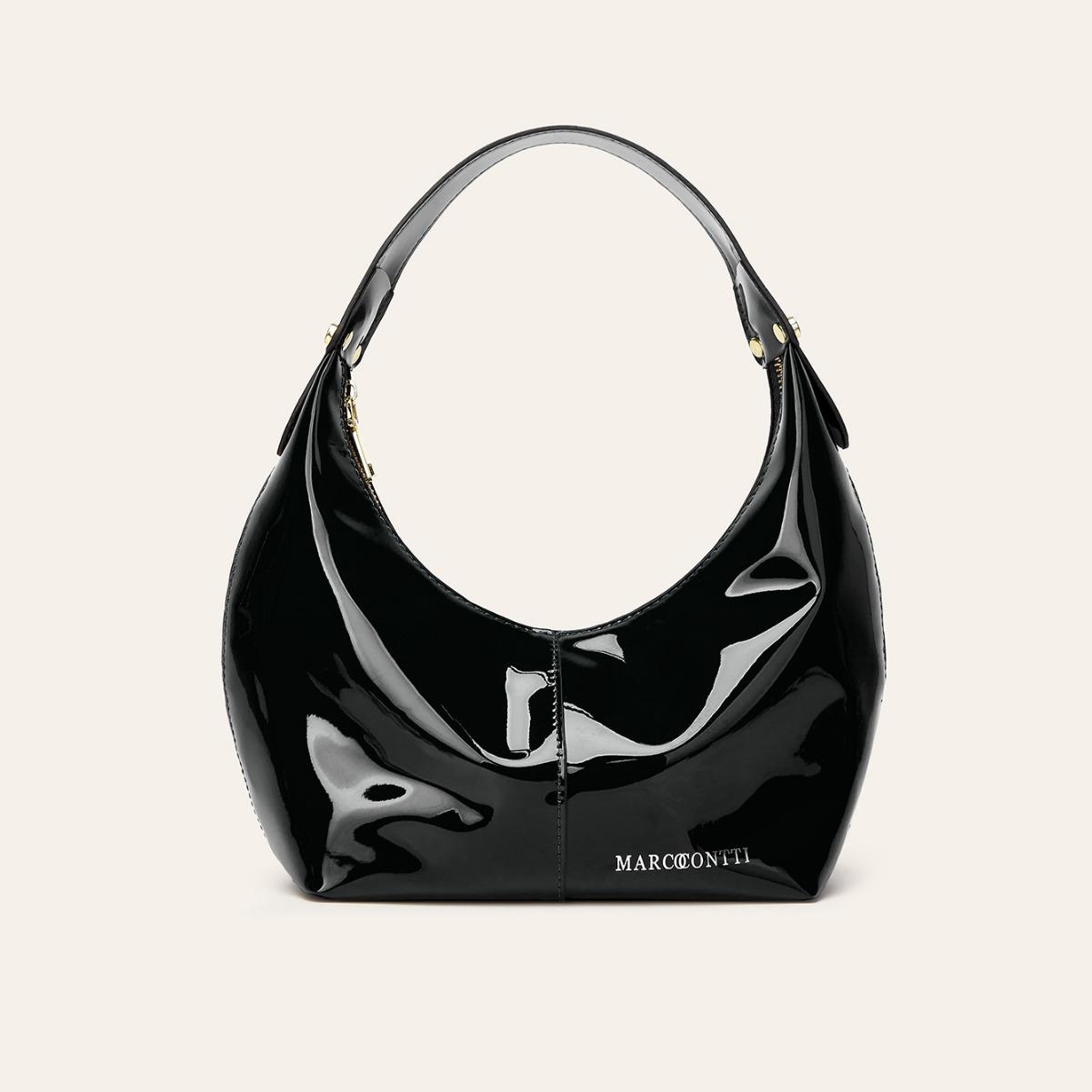 

2025 Новая модная лакированная кожаная блестящая женская сумка чёрный