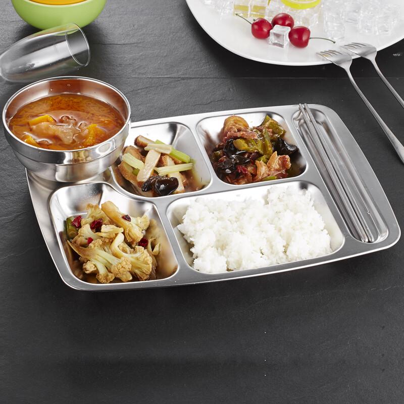 Bai Chu Fang 304 Stainless Steel 6-Compartment Divided Meal Tray