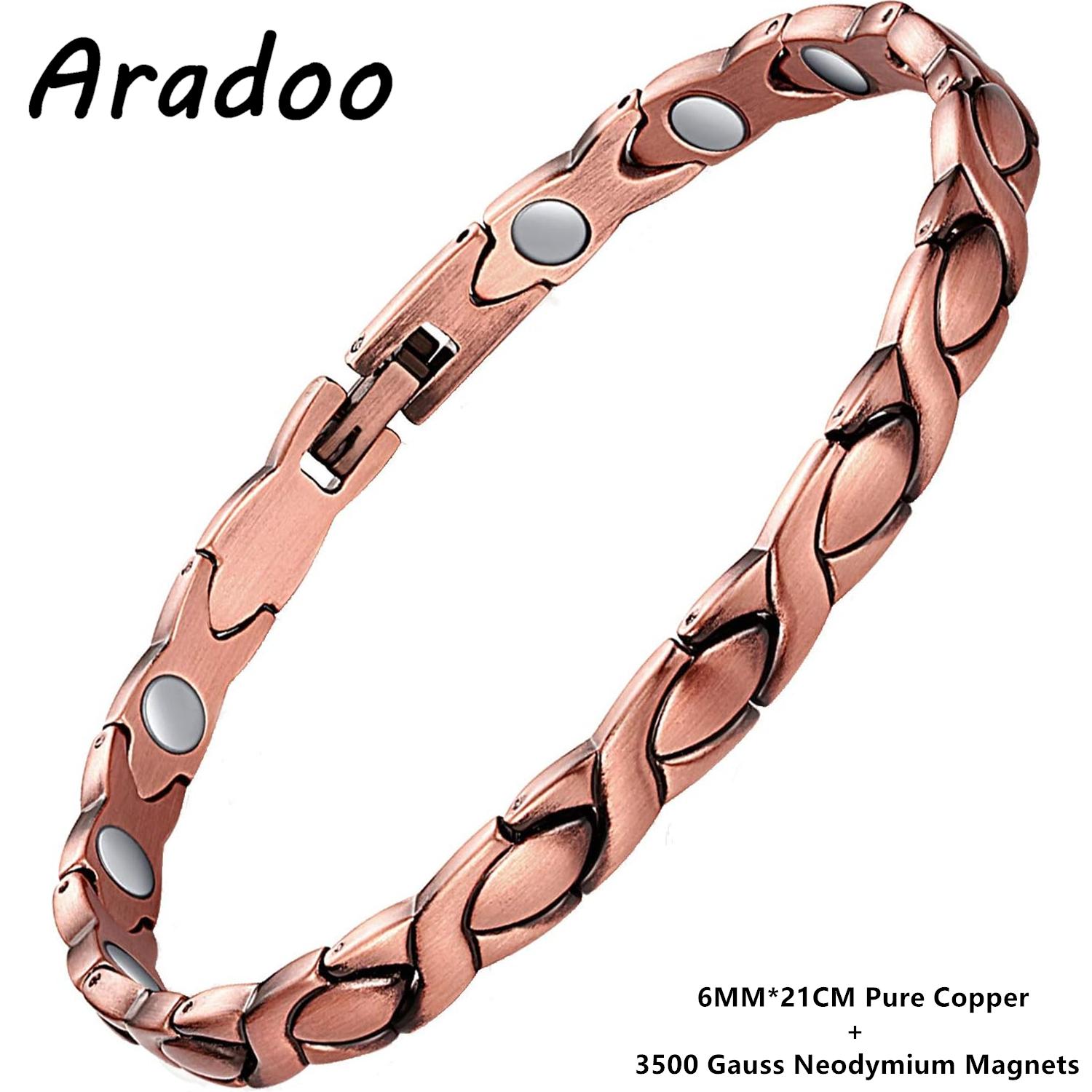 Copper Bracelets for Women 99.9% Pure Copper Magnetic Adjustable Wristband with Sizing Tool Jewelry Gifts