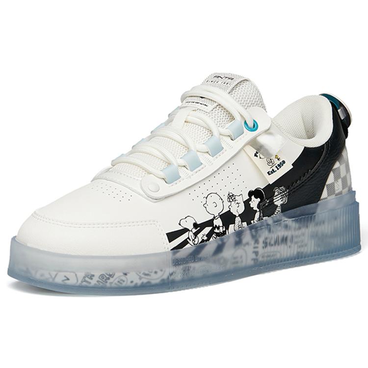 SNOOPY x Anta Abriebfest Atmungsaktiv Niedrig geschnittene Skateboard-Schuhe Herren Weiß 912148030-2