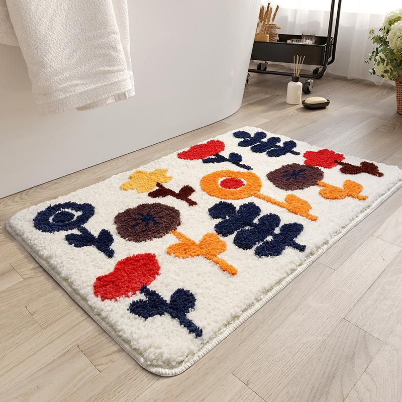 Flower Floor Mat Thickened Bathroom Mat Wear-resistant Bathroom Door Mat Dirt Resistant Entrance Mat