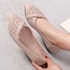Fashion GKTINOO Breathable Genuine Leather Summer Shoes Woman 2025 Flat Low Heel Mother Hollow Out Leather Slip On Shoes For Women Soft