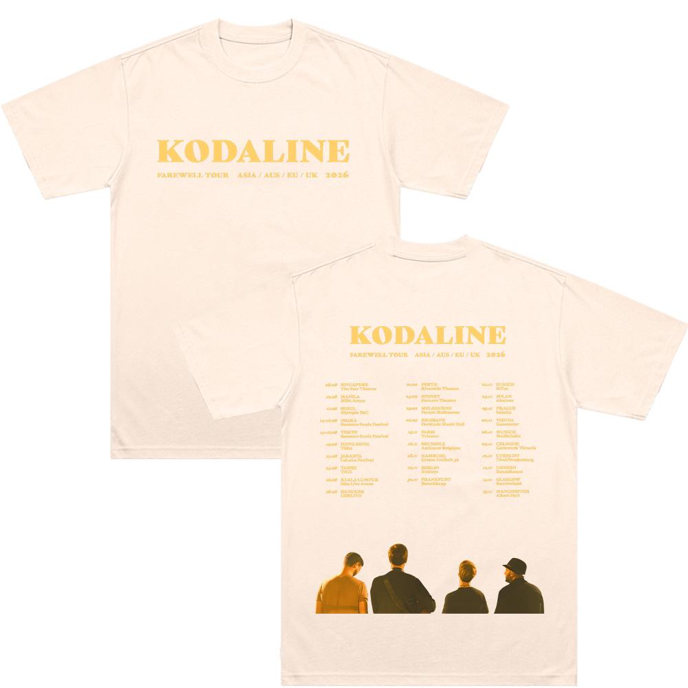 Kodaline Band Farewell Tour 2026 Tshirts Summer Fashion Pure Cotton Tees Women Unisex Comfortable Breathable Clothing Short Sleeve