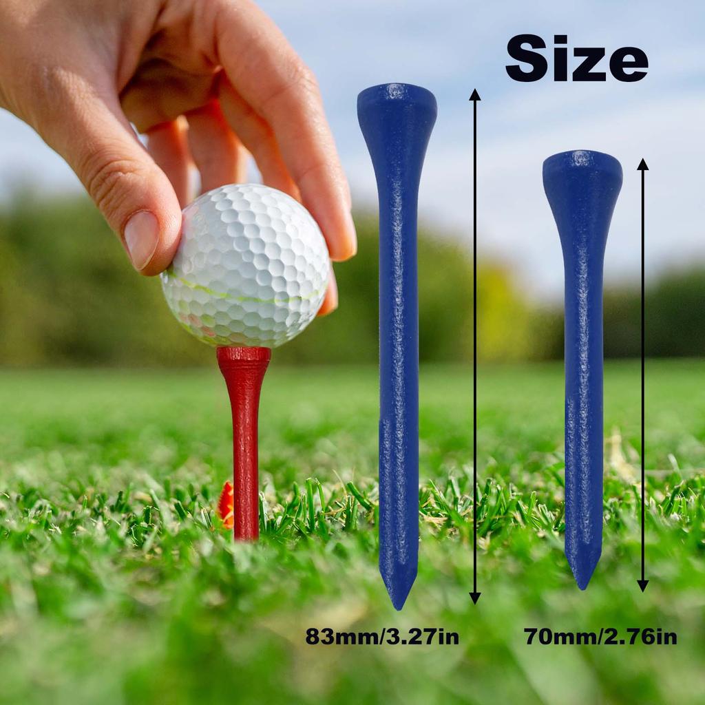 100pcs Multicolor Wood Golf Tees 42mm54mm70mm 83mm4 Sizes Golf Sport Accessories
