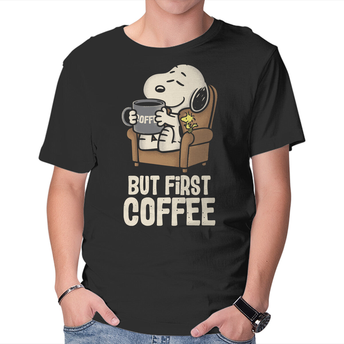 Unisex Crew Neck T-Shirt I Will Have My Coffee First Graphic Short Sleeve Casual Tee XXXL