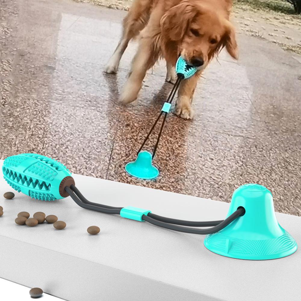 Giocattolo per la dentizione per animali domestici: Palla Resistente ai Morsi con Ventosa per Cani