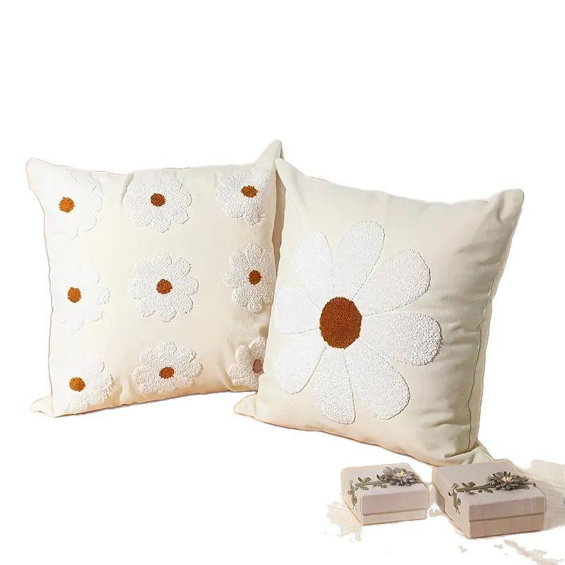 Home Simple Ins Style Sun Flower B&B Sofa Petal Wabi-sabi Tufted Loop Velvet Towel Pillowcase
