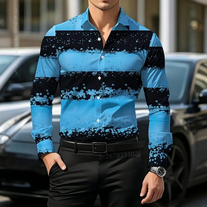 Hochwertiges personalisiertes bedrucktes Herrenhemd, modisches kontrastfarbiges Langarmhemd, lässiges Business-Herrenhemd XS-6XL
