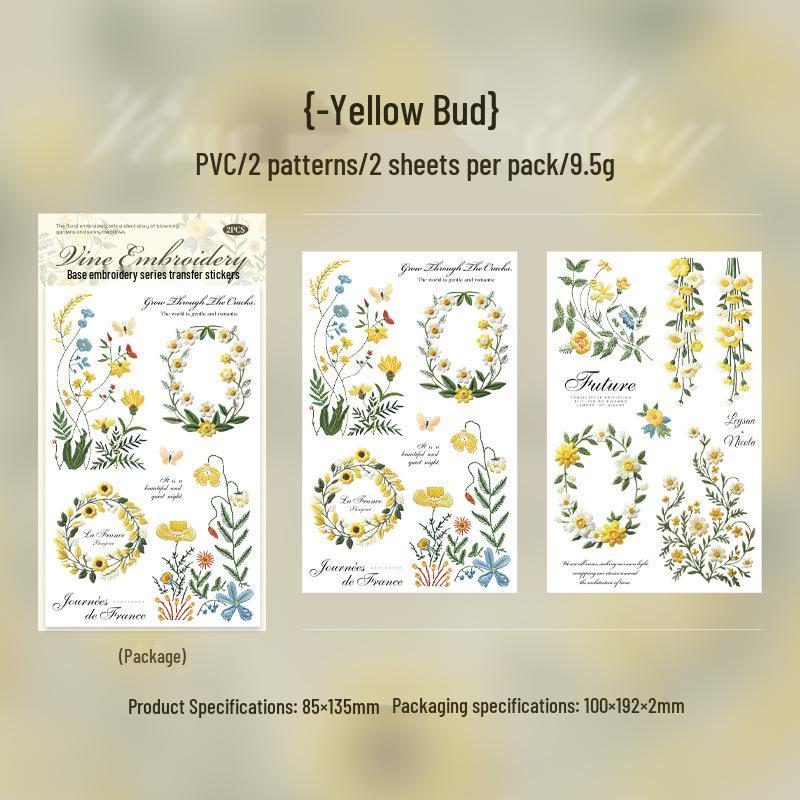 

Vine Embroidery Series: Tomato Sauce Girl Flower Transfer Stickers - 6 Styles