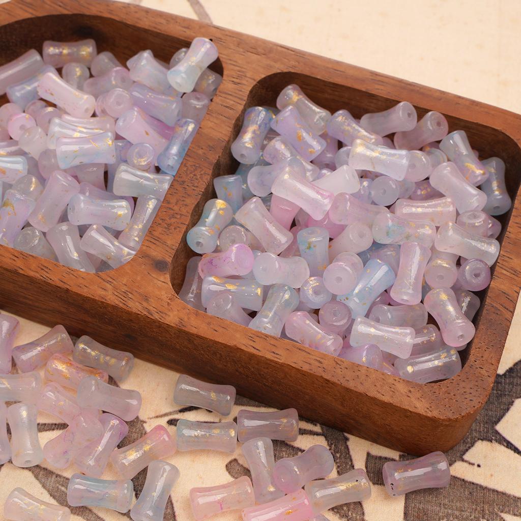 Glass Halo Staining Sprinkles Bamboo Beads Ancient Style Loose Beads Handmade Diy Hand Beaded Beads Accessories Glaze Imitation Jade Beads Materials