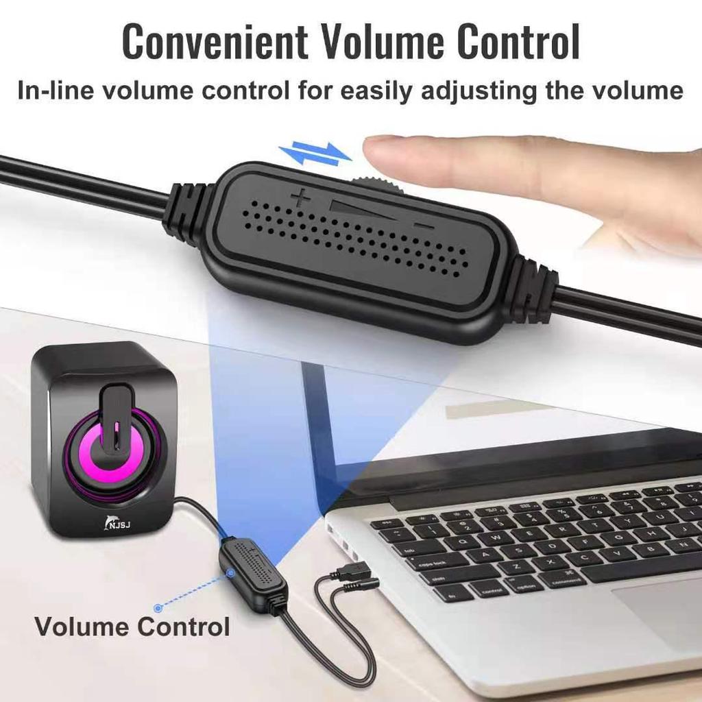 Compact Desktop Wired Subwoofer Speaker for Laptop and Home Use