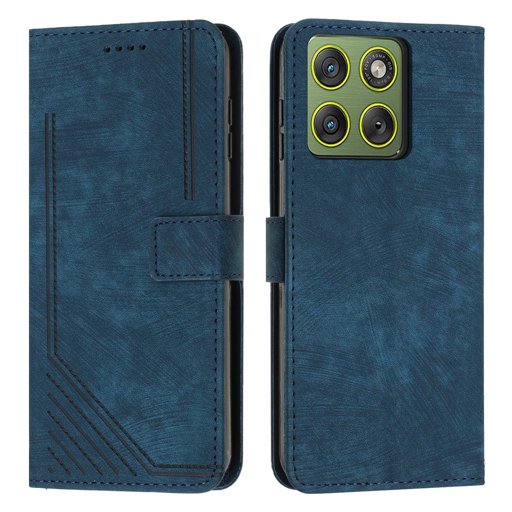 For Motorola Edge 70 5G Stand Case Imprinted Lines Leather Phone Cover