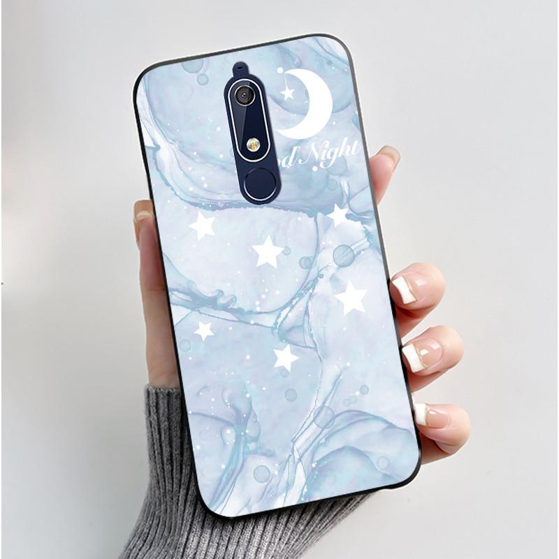 Soft TPU Casing Case For Nokia 5.1 Back Cover Nokia 5.1 Plus X5 Aesthetic Fashion Cute Cat Shockproof Black Silicone Phone Case