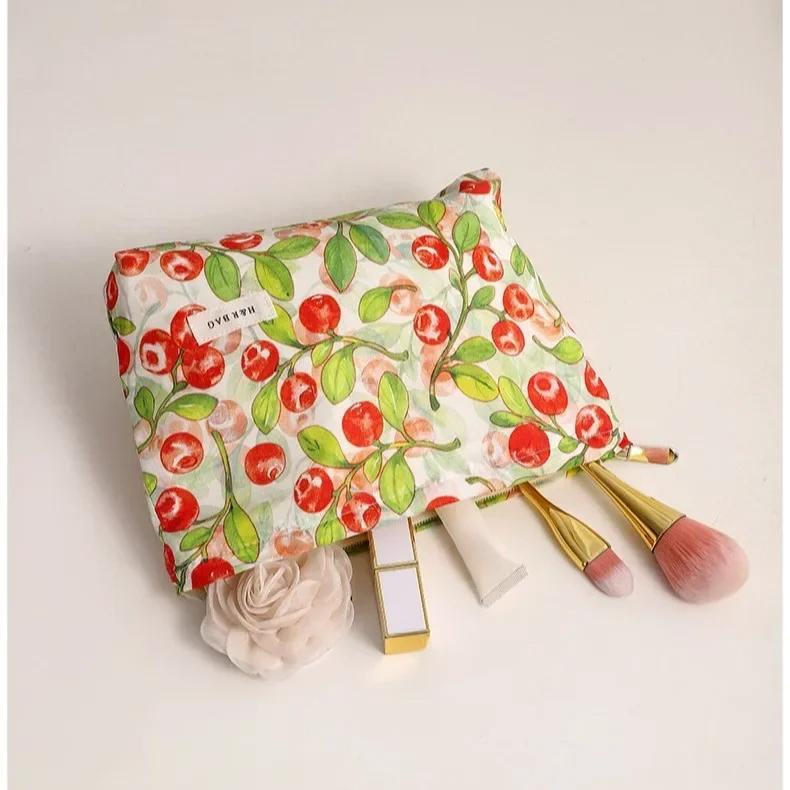 Sweet Cartoon Floral Makeup Bag Women Cosmetic Bag Female Makeup Pouch Case Bags for Women Clutch Bag Travel Organizer