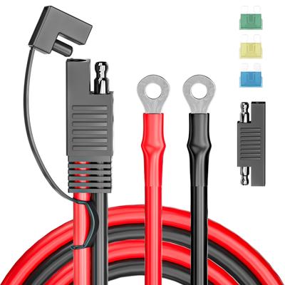 Cleqee 100cm SAE To Ring Terminal Extension Cable SAE Charging Cable SAE Extension