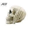 Halloween Skull Decor Figurine, Hear See Speak No Evil Skeleton Head Funny Sculpture Statue, Gothic Resin Home for Desk, Bookshelf, Mantel,