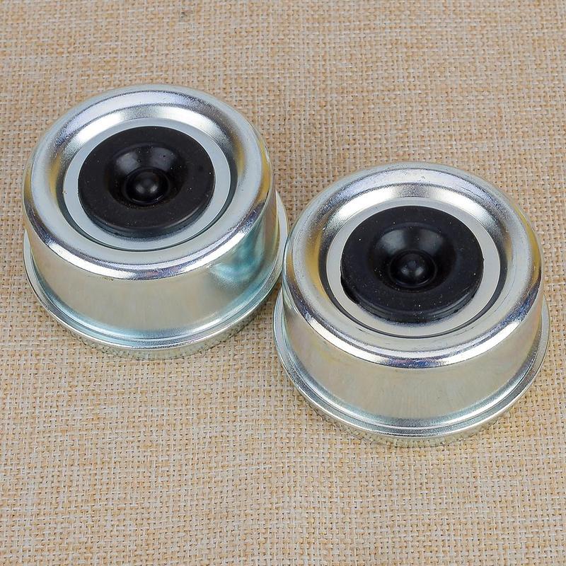 2Pcs 2.72" Axle Grease Hub Dust Caps Covers Extra Rubber Plug High Quality For Trailer RV Camper