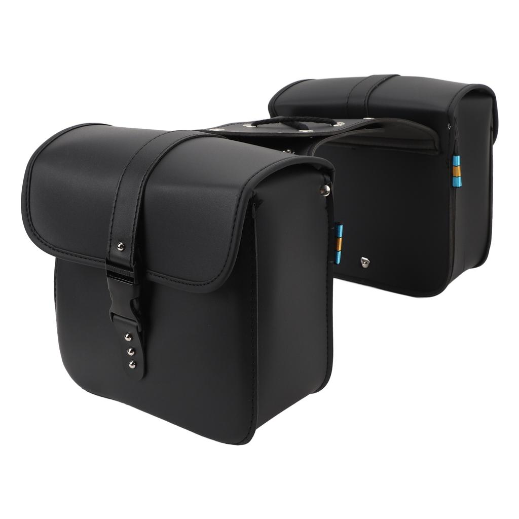 Motorcycle Saddlebags Weather Resistant High Capacity Universal PU Leather Motorbike Side Bag