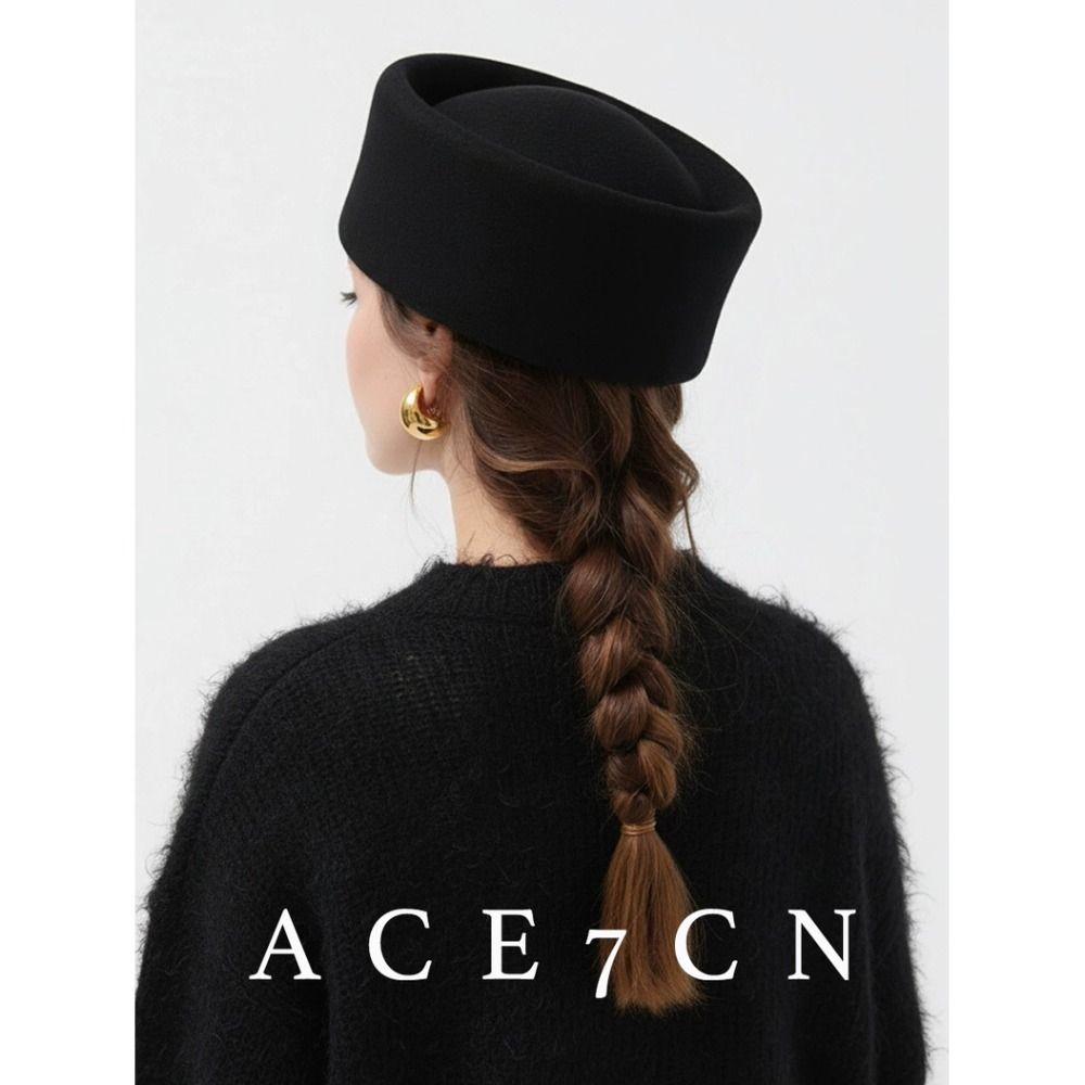 Hard Dome Stage Performance Hat Formal Millinery Berets New Pillbox Hat  for Party