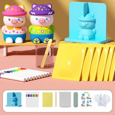Plaster Graffiti Set DIY Creative Painting Gypsum Powder Craft Kit Children Kids Toys Molds Paints Tools Art Activity Gift